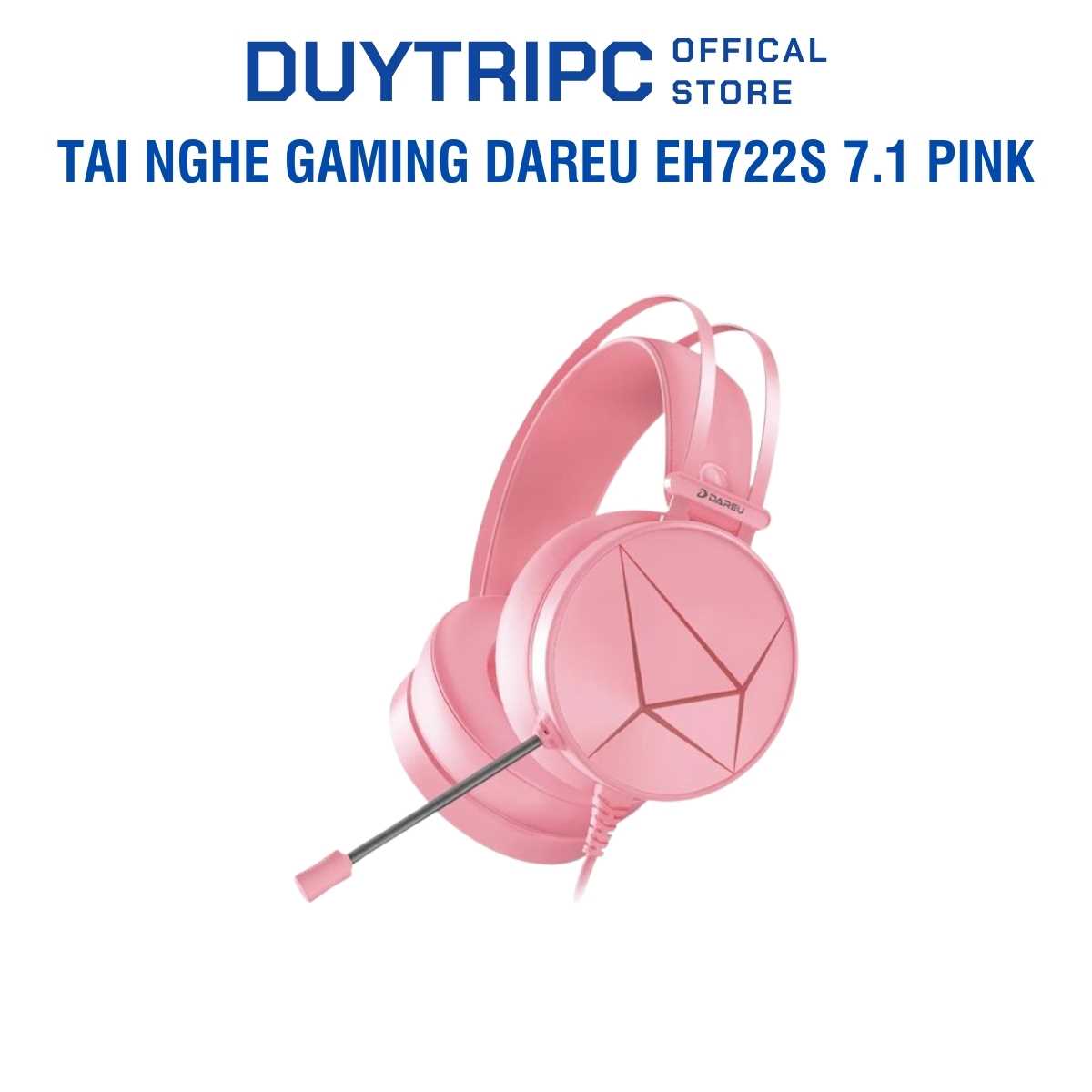 Tai Nghe Gaming DareU EH722S 7.1 Pink – Thiết Kế Kim Cương, Sắc Hồng Cá Tính